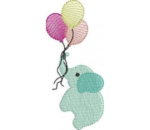 Stickdatei - Elefant Ballons